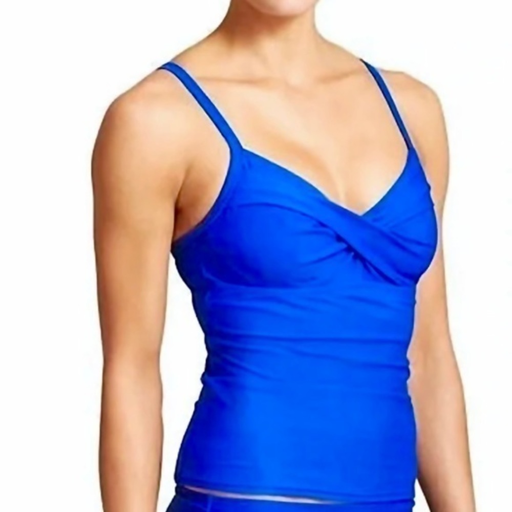 NWT ATHLETA Twister Tankini Top - Powerful Blue, Size XS, Adjustable Straps